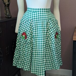 Collectif Veronica Strawberry Gingham Swing Skirt